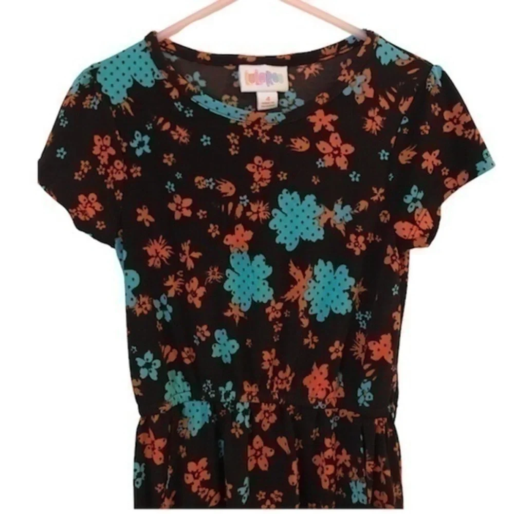 LulaRoe Floral Dress Size 4 polyester/spandex